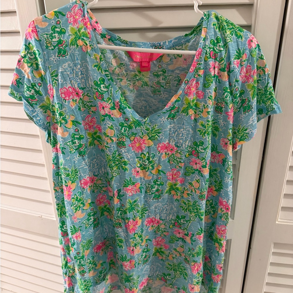 Lilly Pulitzer Disney Floral Etta Tshirt XL